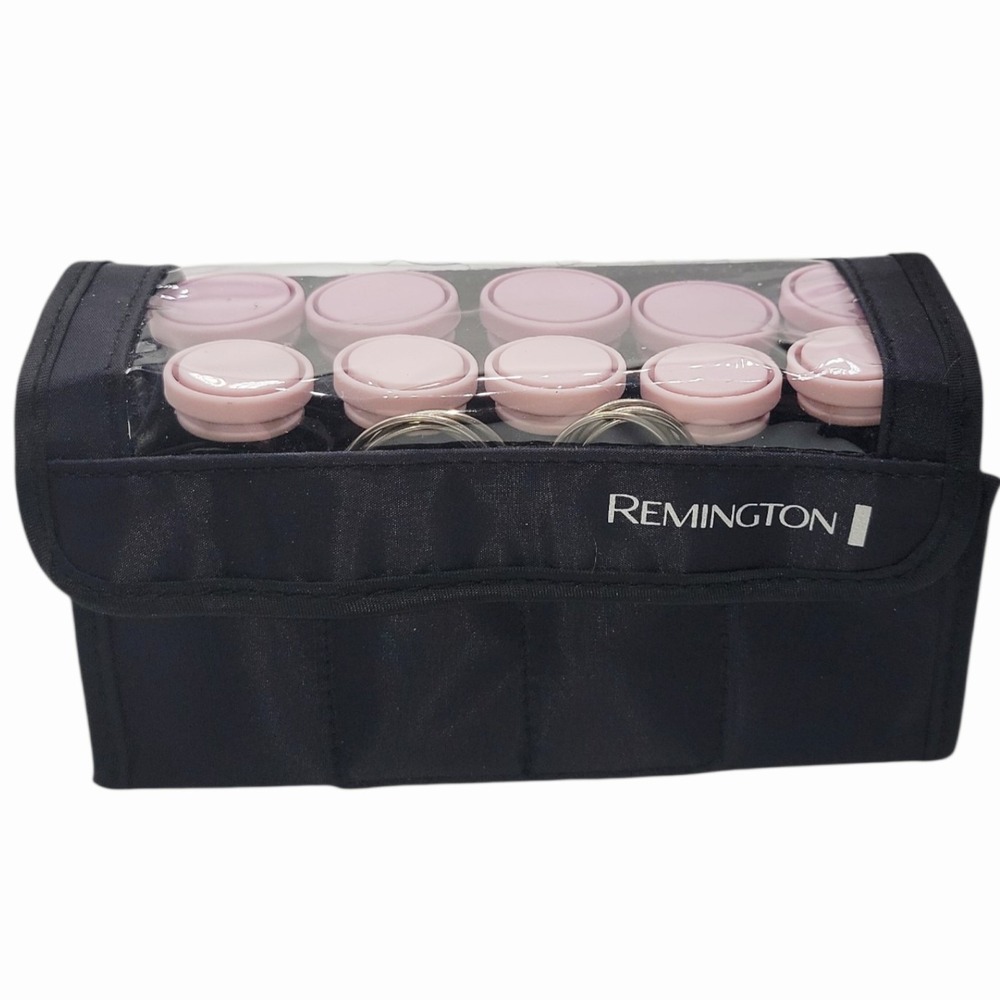 Remington Hair Setter Hot Rollers Set Pink Travel Case Clips Curlers